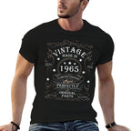 60th Birthday Retro Limited Edition Man Woman Vintage 1965  Ribbed Collar T-Shirt