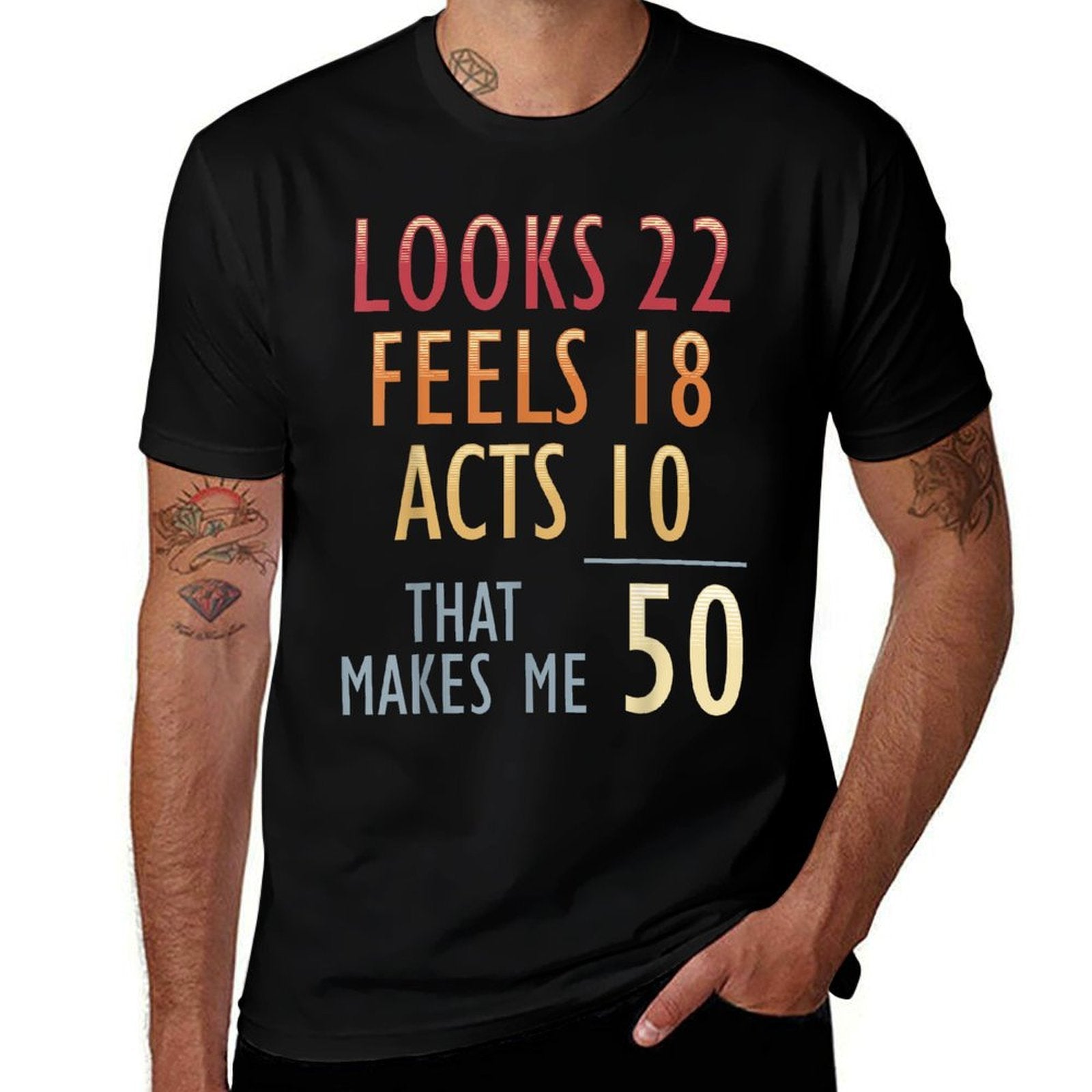 50 Fifty Years Old Man Woman Funny 50th Fiftieth Birthday  Cotton T-Shirt