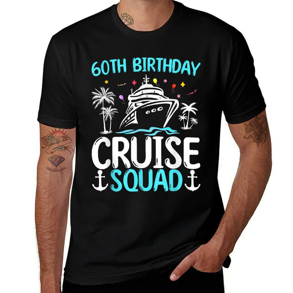 60th Birthday Cruise Squad Gifts 2025 Matching Party Family  Stretchy T-Shirt