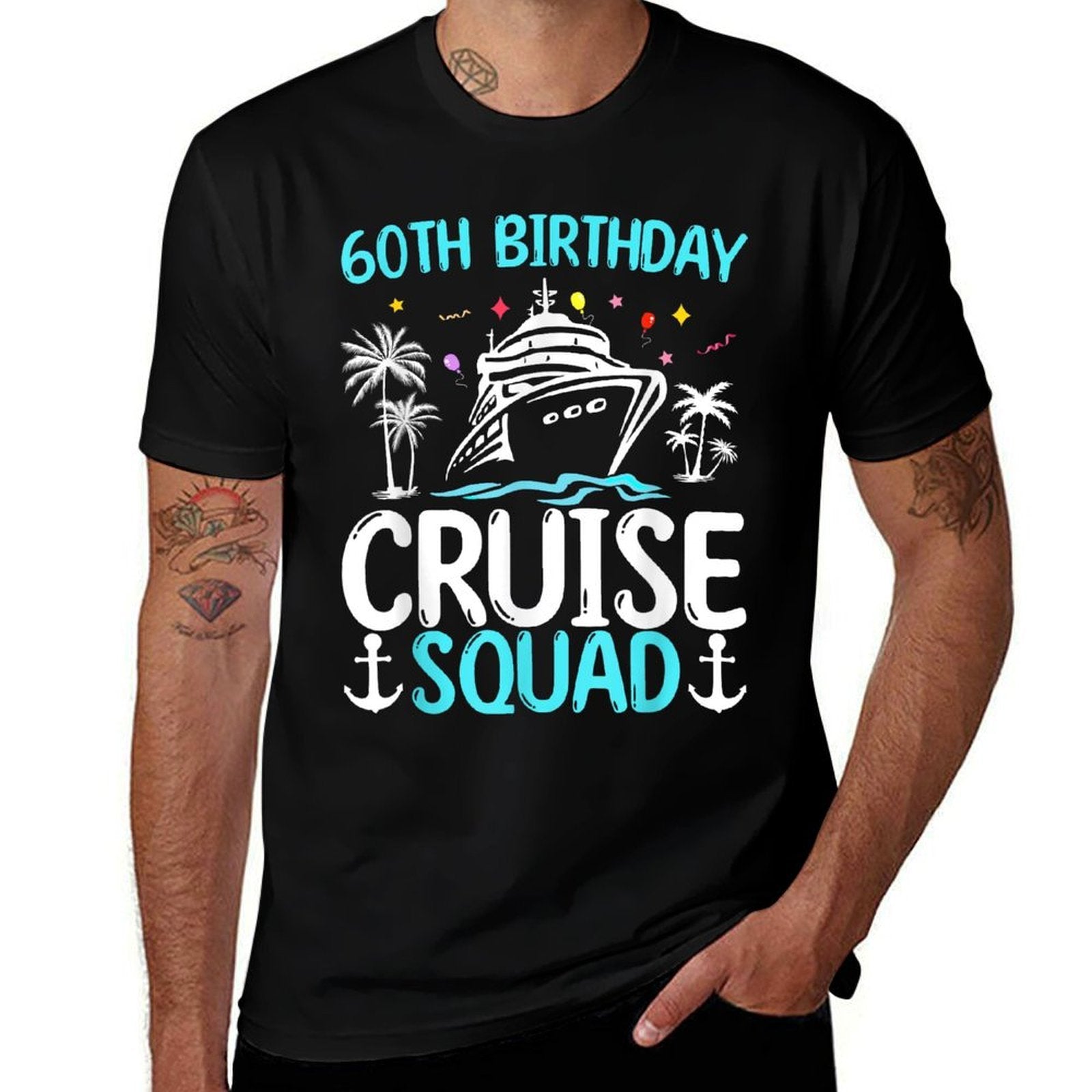 60th Birthday Cruise Squad Gifts 2025 Matching Party Family  Stretchy T-Shirt