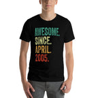 20 Years Old Awesome Since April 2005 20th Birthday  Moisture-wicking T-Shirt