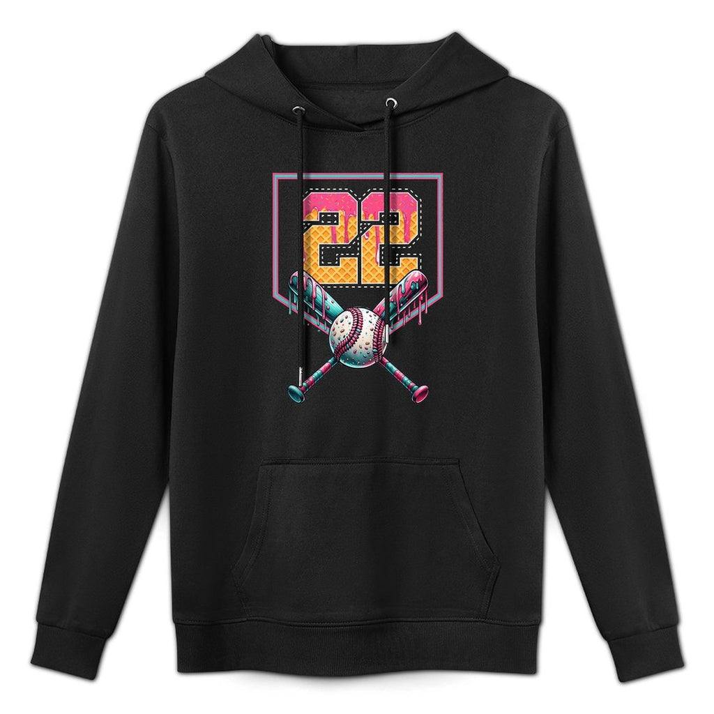 Baseball Drip Number 22 Player Or 22nd Birthday Kangaroo Pocket Hoodie