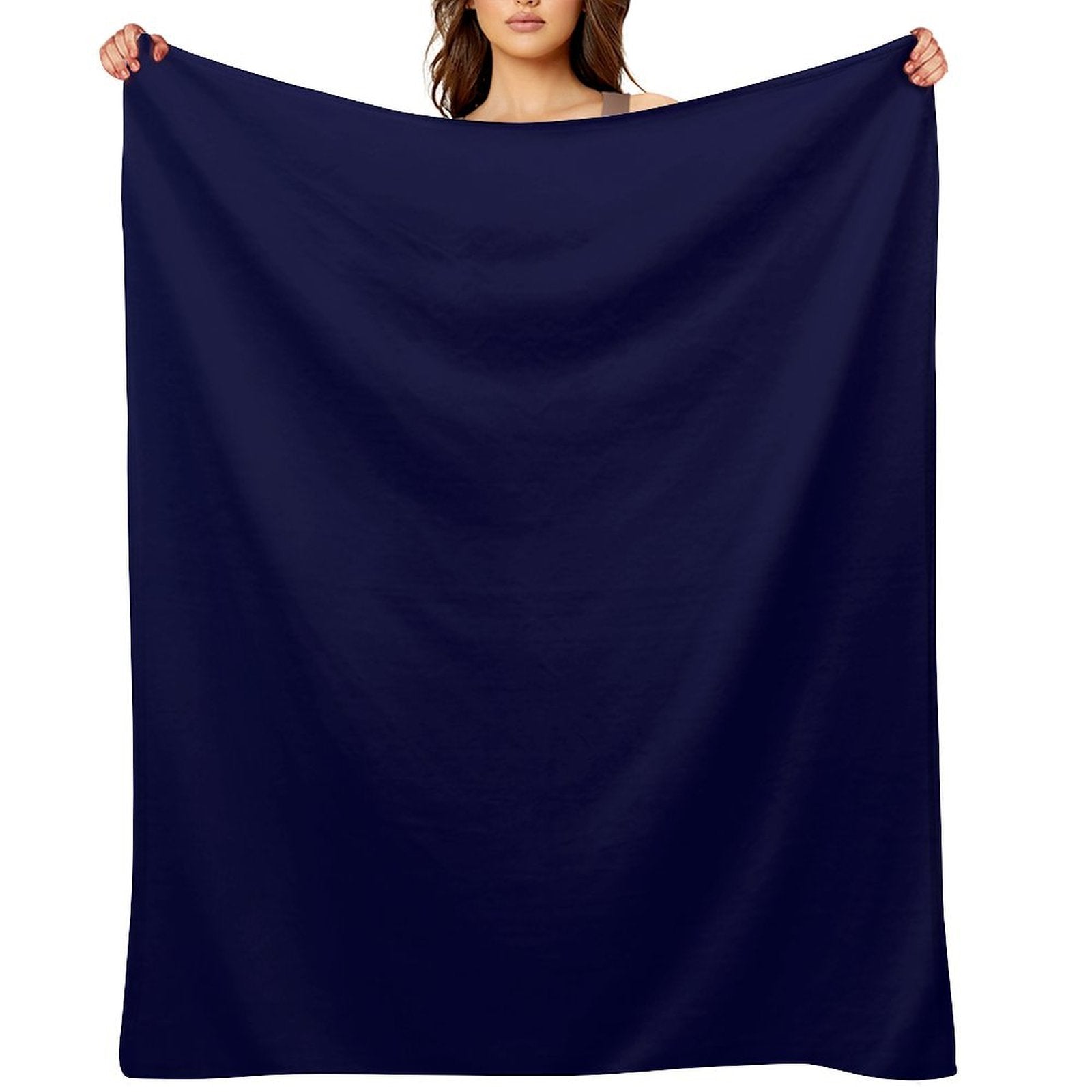 Navy Blue Solid Color Velvety-soft Throw Blanket
