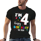 Kids Four 4th Birthday Happy Birthday Boys Girls 4 Years Old 4yr  Stretchy T-Shirt