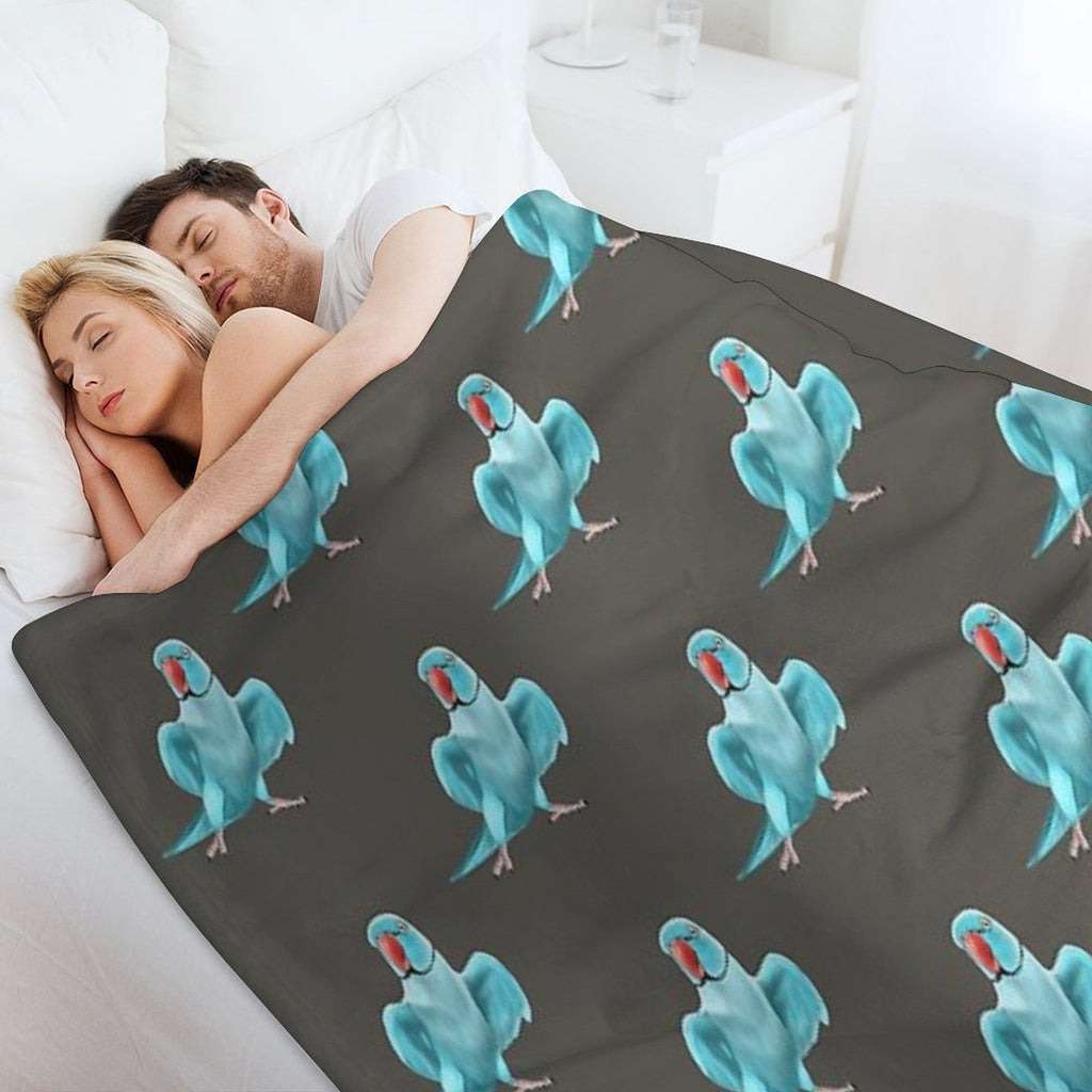 Blue Indian Ringneck Parrot Durable Throw Blanket