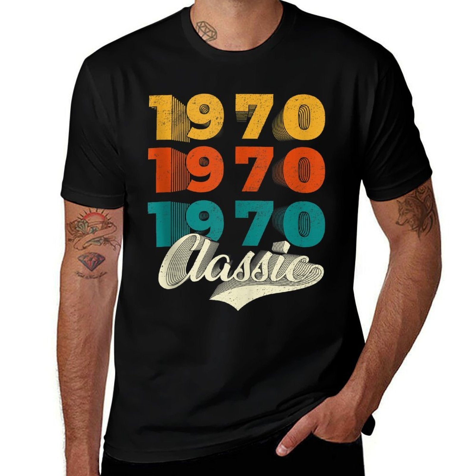 50 Years Old  Made in 1970 Vintage 50th Birthday  High-quality Stitching T-Shirt