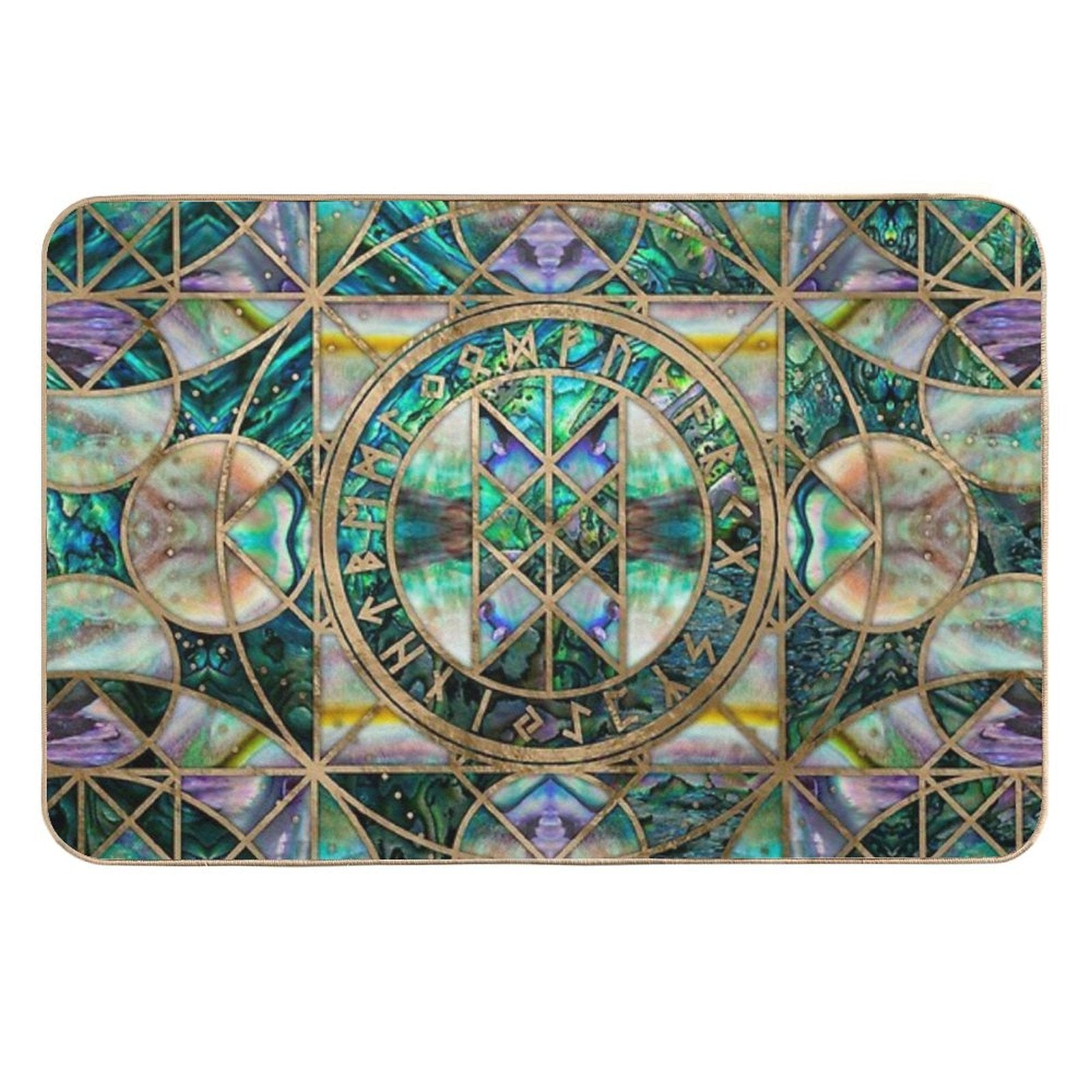 Web of Wyrd The Matrix of Fate -Abalone Shell Durable Bath Mat