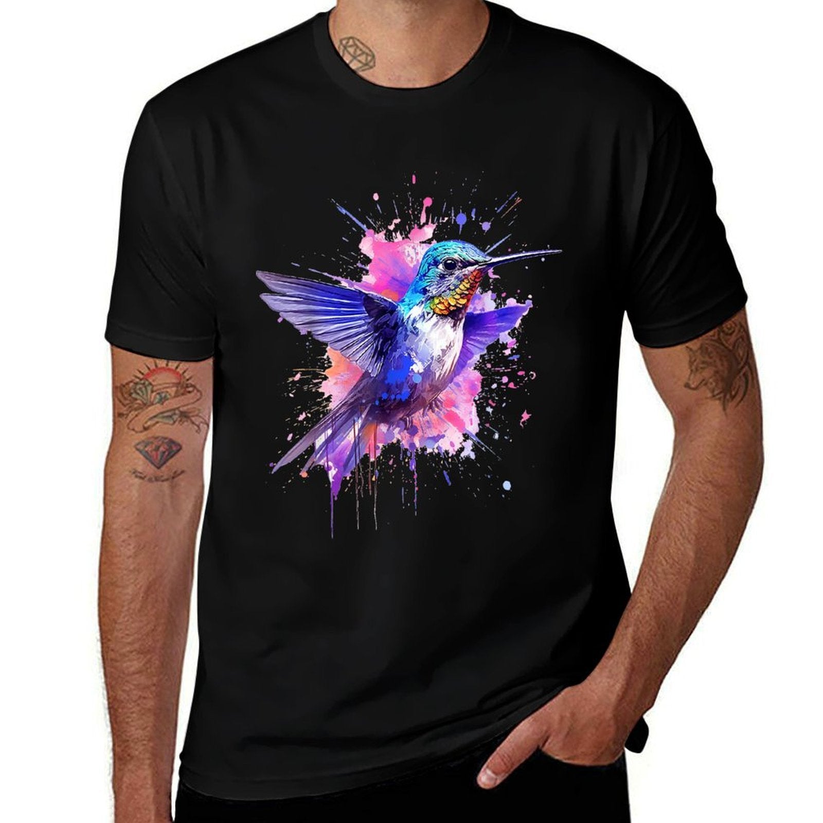Bird Animal Abstract Graphic Painting Artwork Colorful Bird  Affordable Price T-Shirt