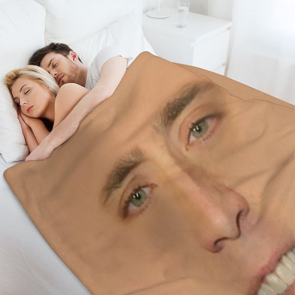 Nicolas Cage Giant Face Versatility Throw Blanket