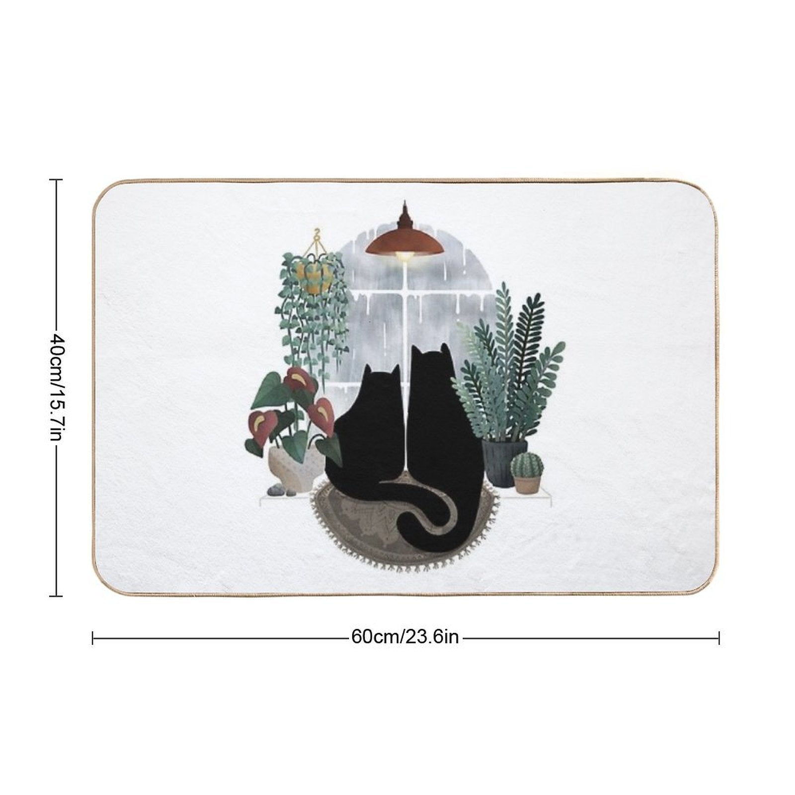 Rainy Day Cats (on White)  Anti-Trip Bath Mat