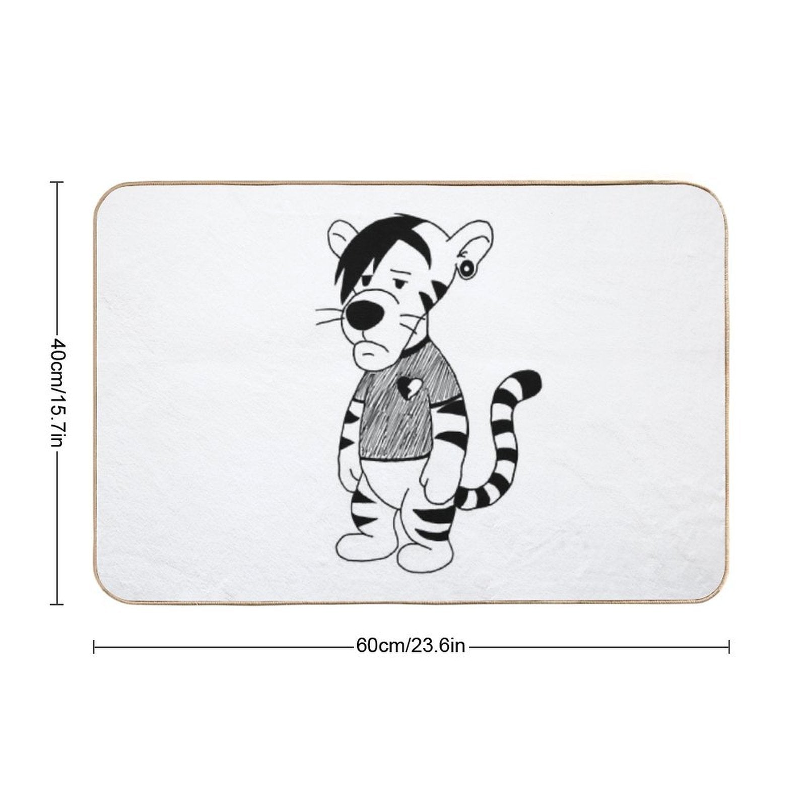 Emo Tiger  Repositionable Bath Mat