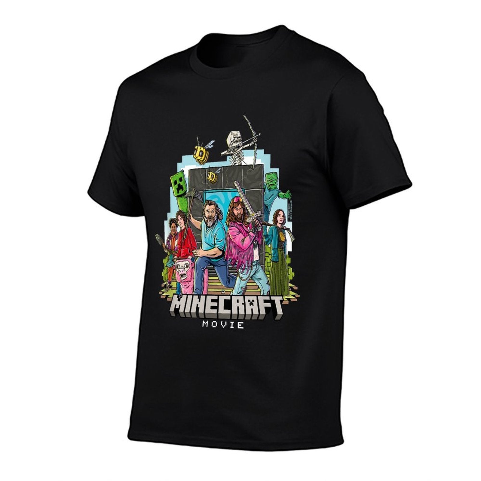 A Minecraft Movie Main Characters Group Shot Cartoon Style  Eco-friendly Material T-Shirt