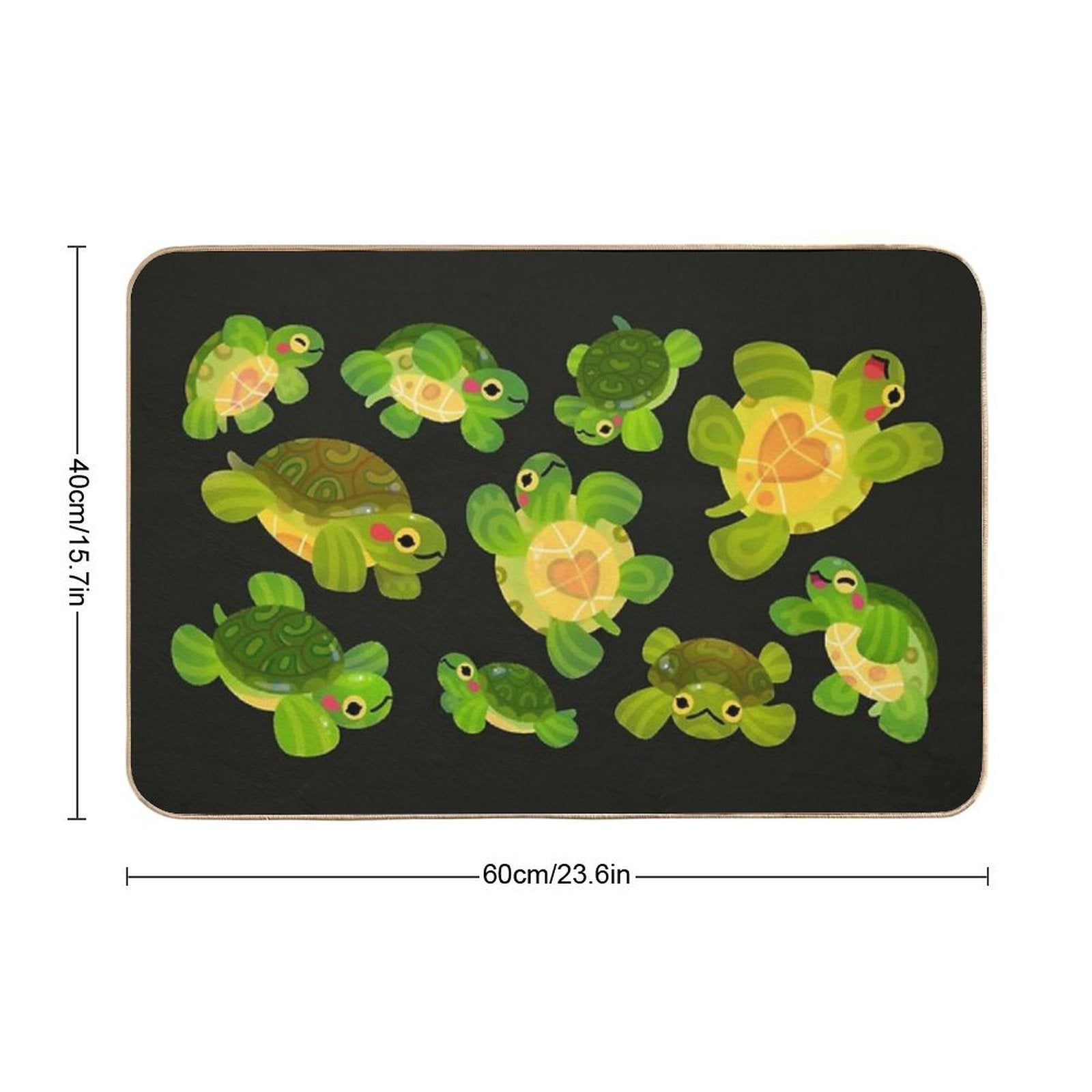 Red-eared Slider - Dark  Easy Maintenance Bath Mat