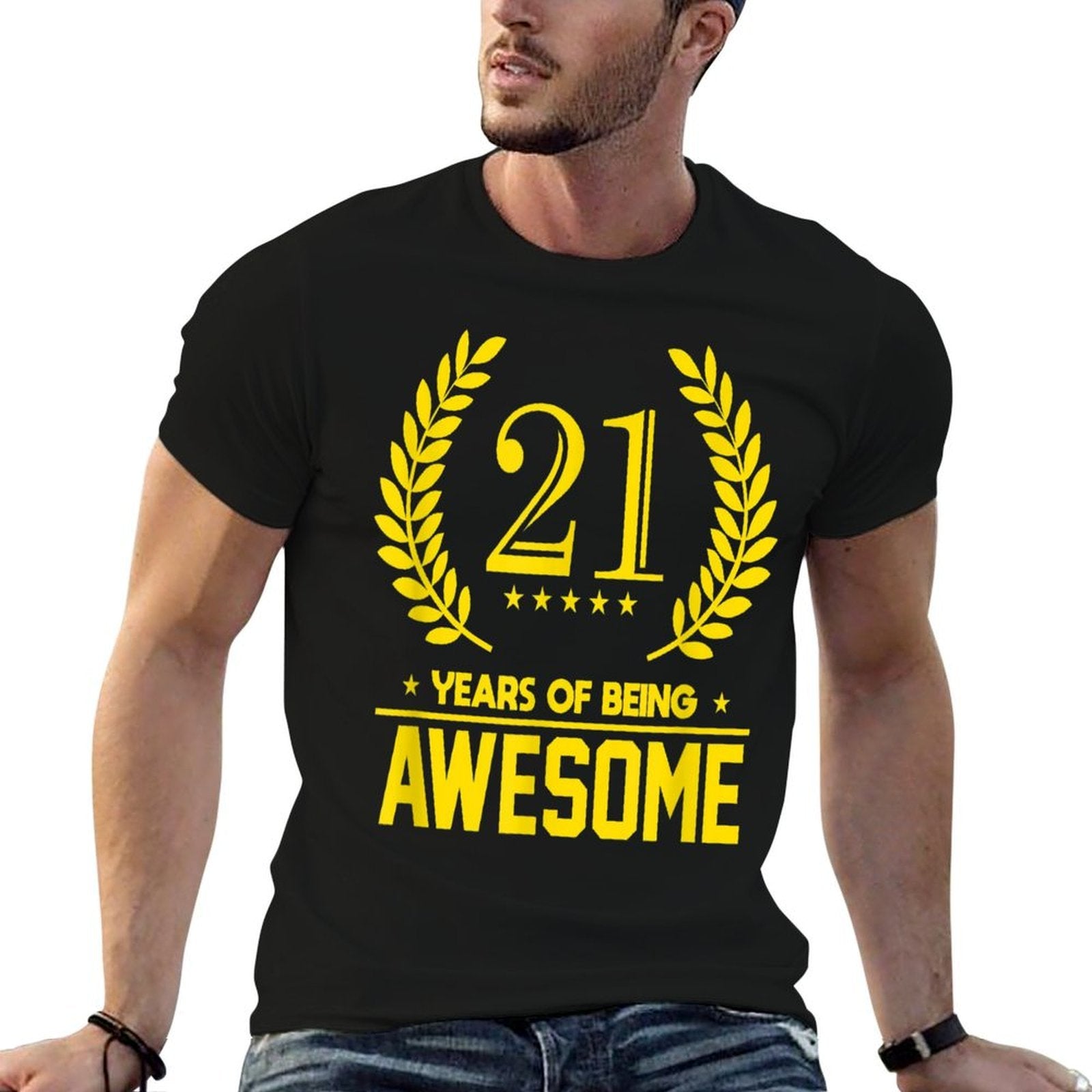 21 Years of Being Awesome 21st Birthday Vintage  Vintage-inspired T-Shirt