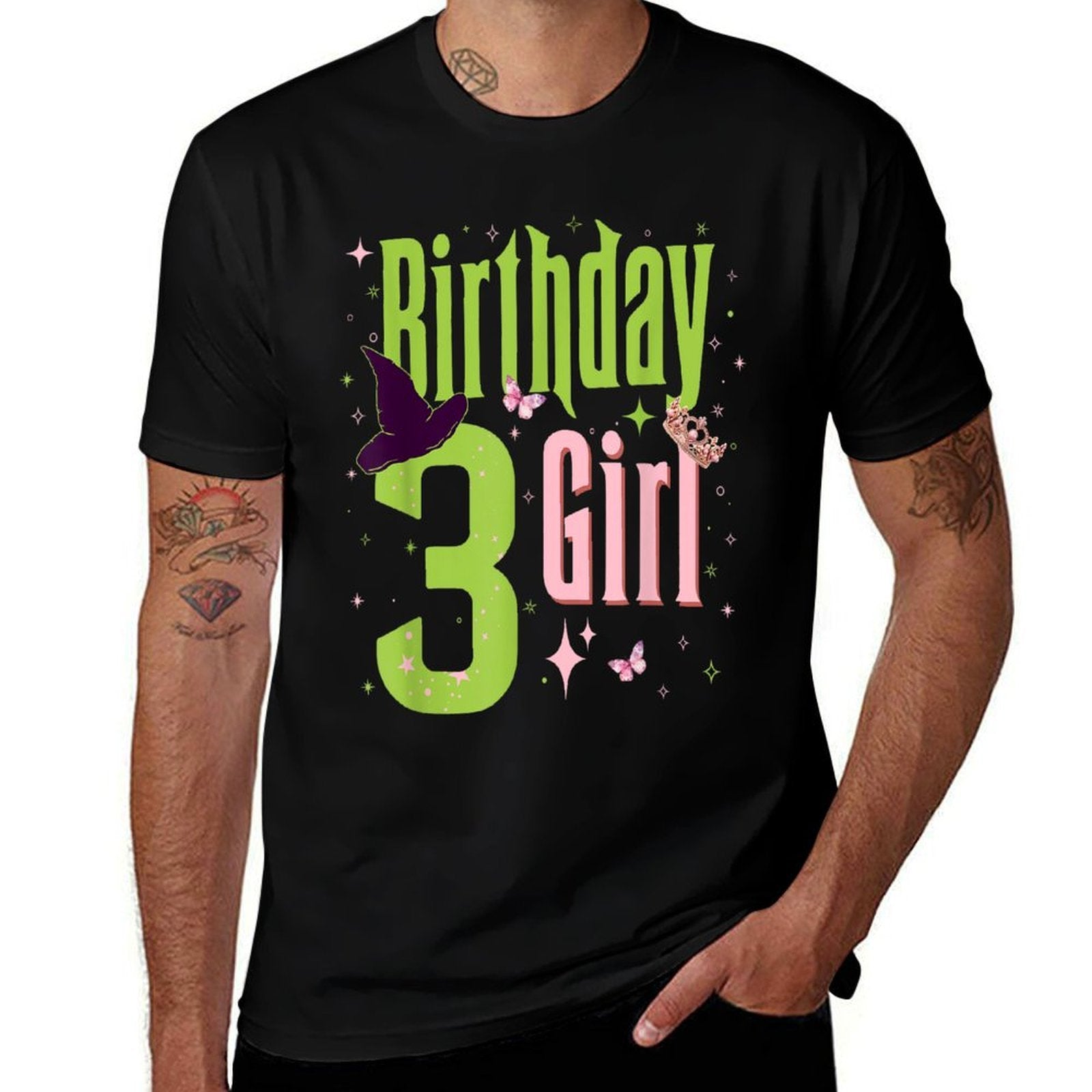 3rd Birthday Witch Pink And Green 3 Year Old Birthday Girl  Affordable Price T-Shirt