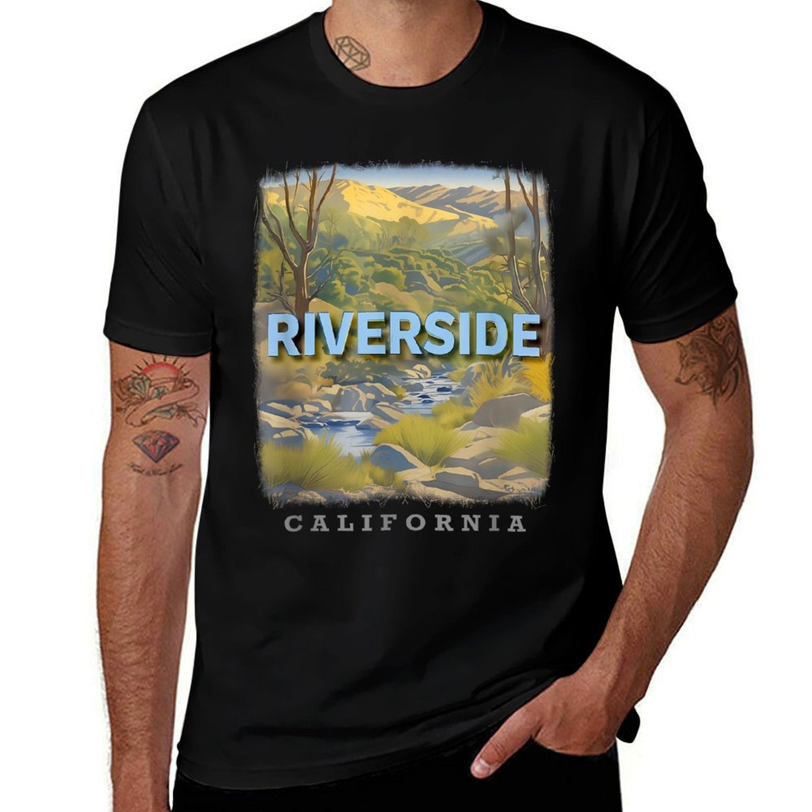 Riverside California CA Natural Landscapes SD414  High-quality Stitching T-Shirt
