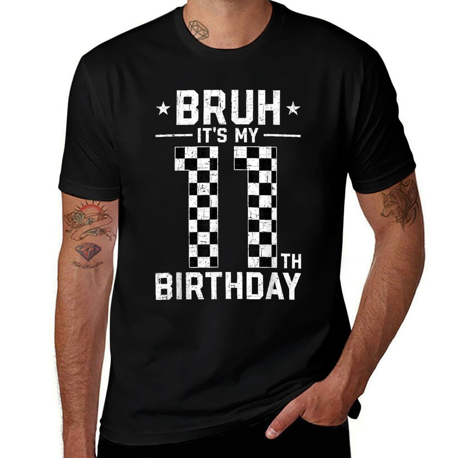11 Year Old Birthday Race Car Bruh It's My 11th Birthday Comfortable T-Shirt