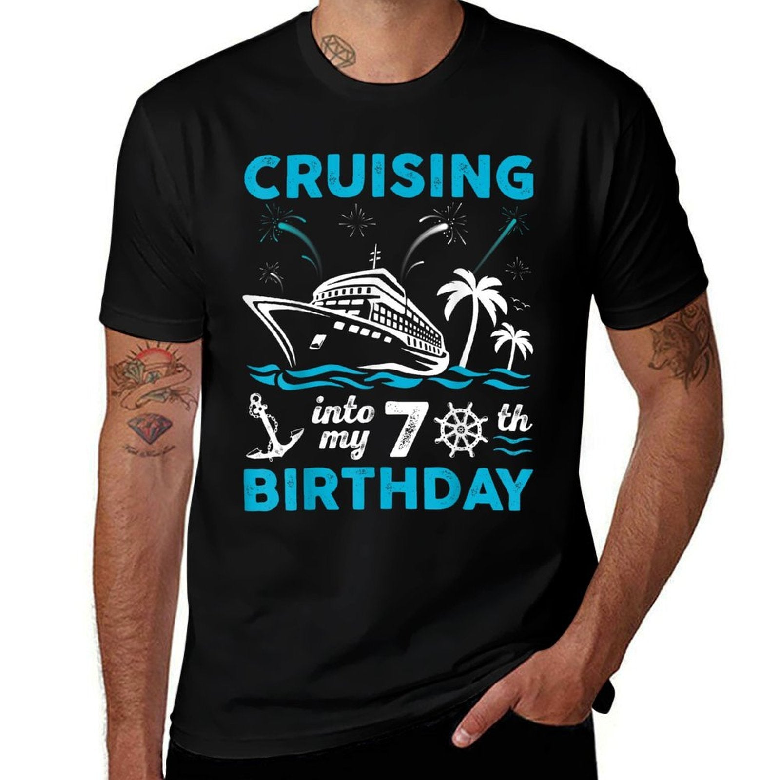 70 Year Old Birthday Cruising Into My 70th Birthday Cruise  Durable T-Shirt