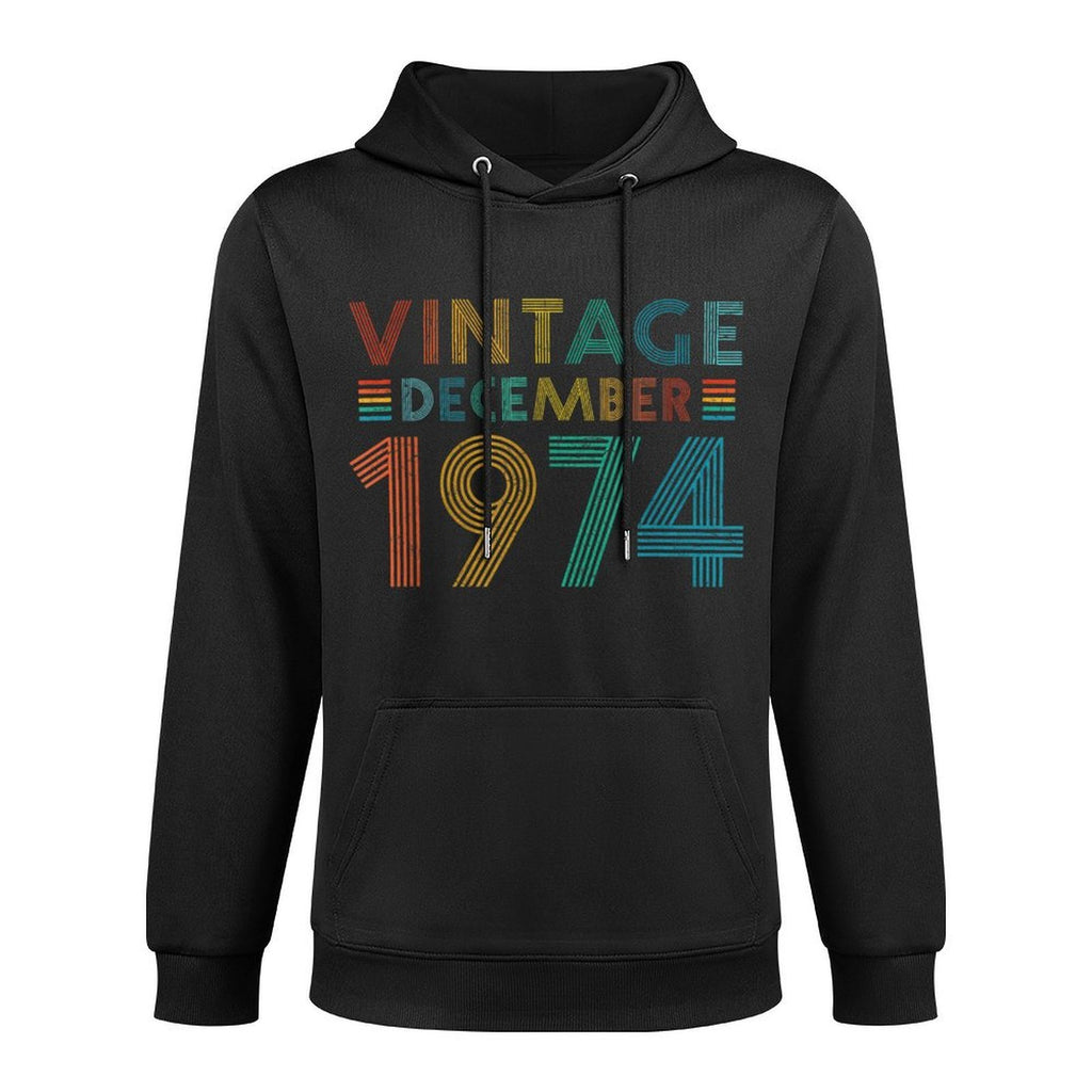 1974 Vintage December 50th Birthday Medium-Weight Fabric Hoodie