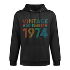 1974 Vintage December 50th Birthday Medium-Weight Fabric Hoodie