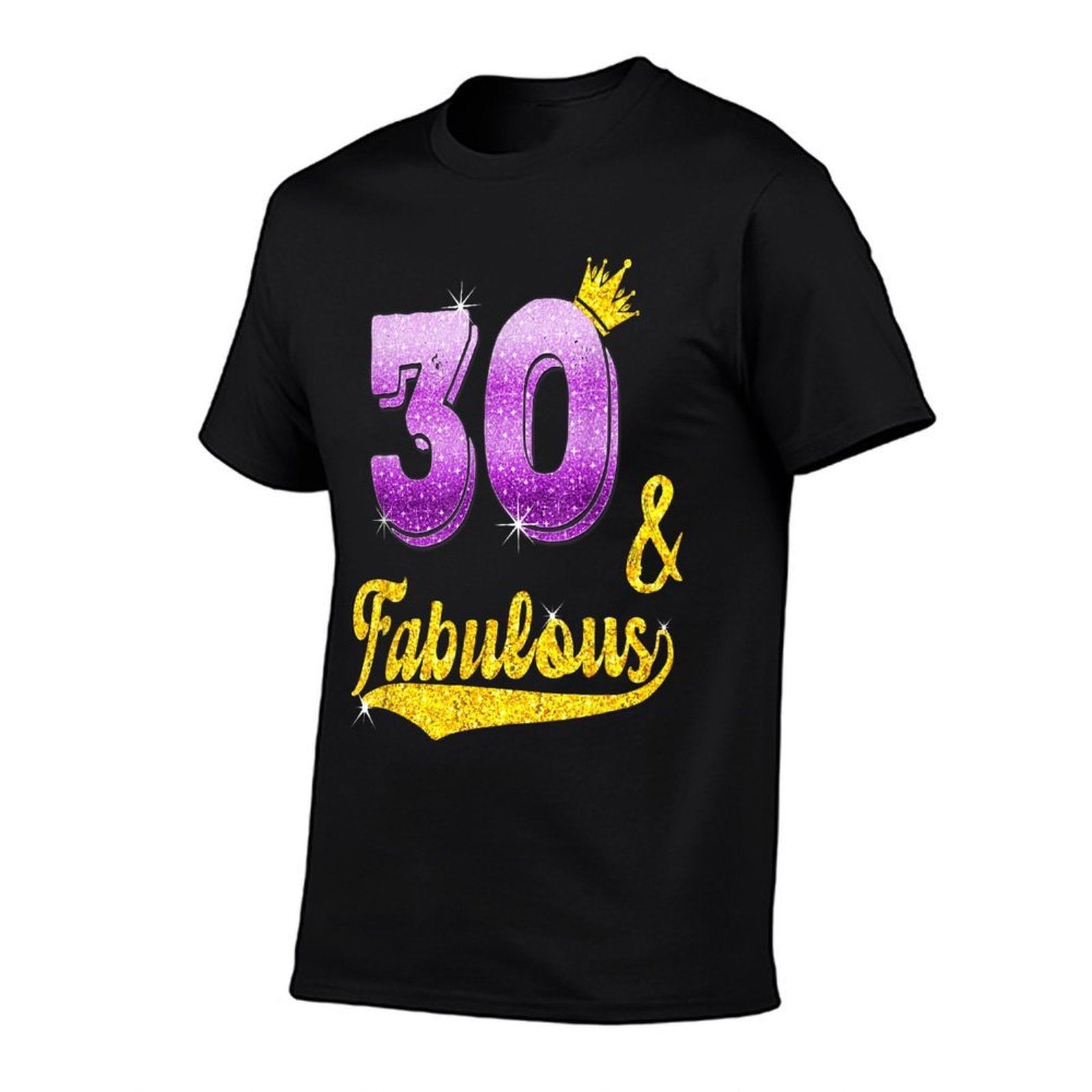 30 And Fabulous - 30 Years Old Gift - 30th Birthday  Ribbed Collar T-Shirt