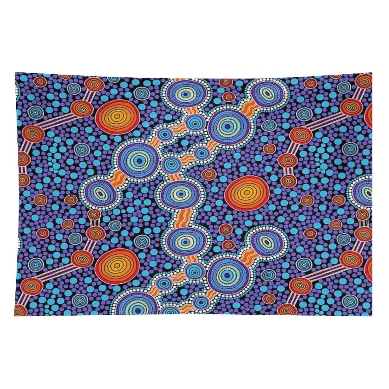 Authentic Aboriginal Art - The Journey Blue Tapestry