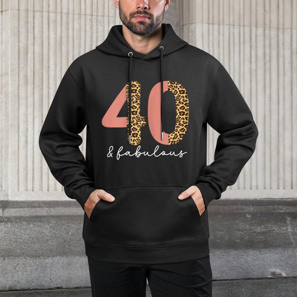 40 Years And Fabulouse 40th Birthday Leopard Pilling-Resistant Hoodie