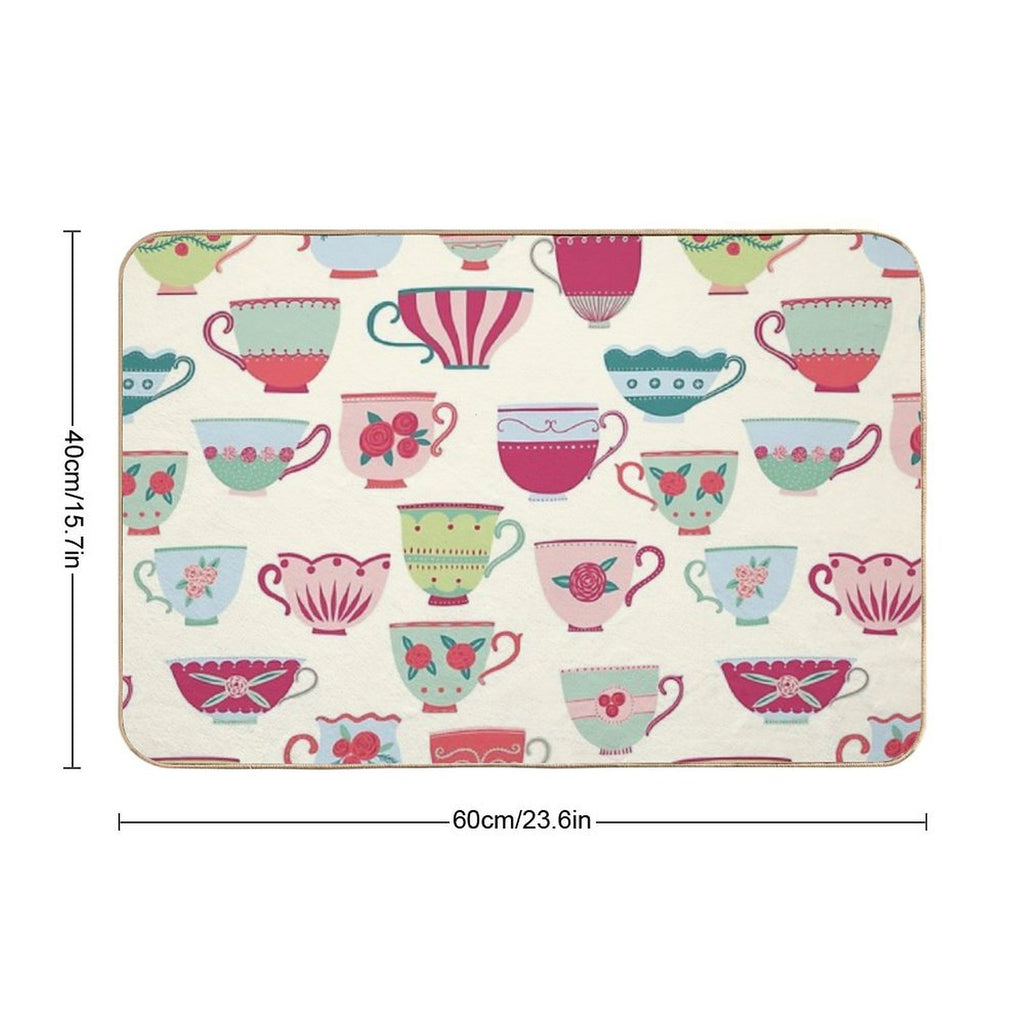 China Teacups  Repositionable Bath Mat