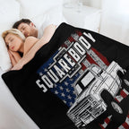 Squarebody Nothing Is More American Funny Square Body Pickup Truck Driver Gift-ready Throw Blanket