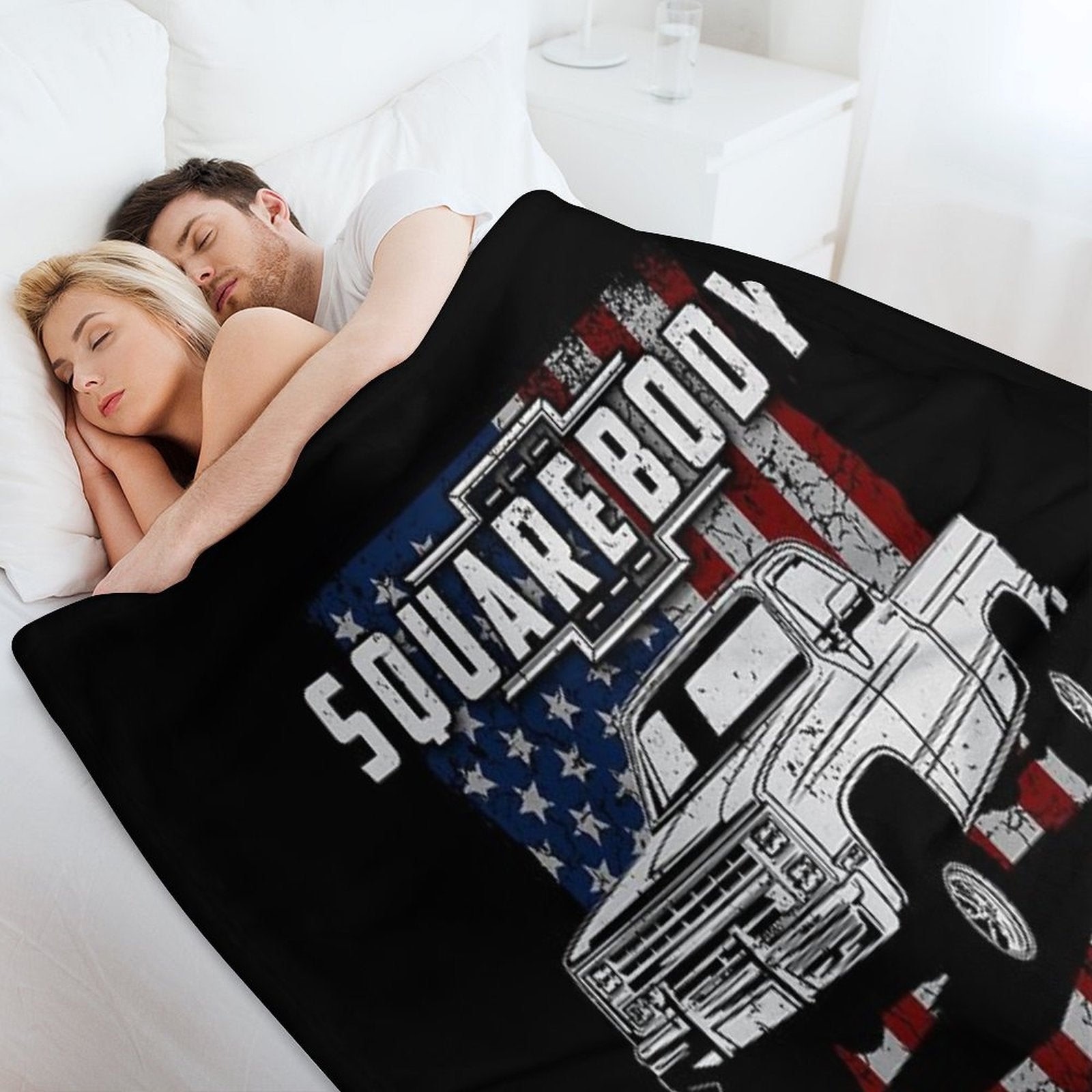 Squarebody Nothing Is More American Funny Square Body Pickup Truck Driver Gift-ready Throw Blanket