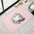 Flying Squirrel with Cherry Blossom  Rapid-Drying Bath Mat