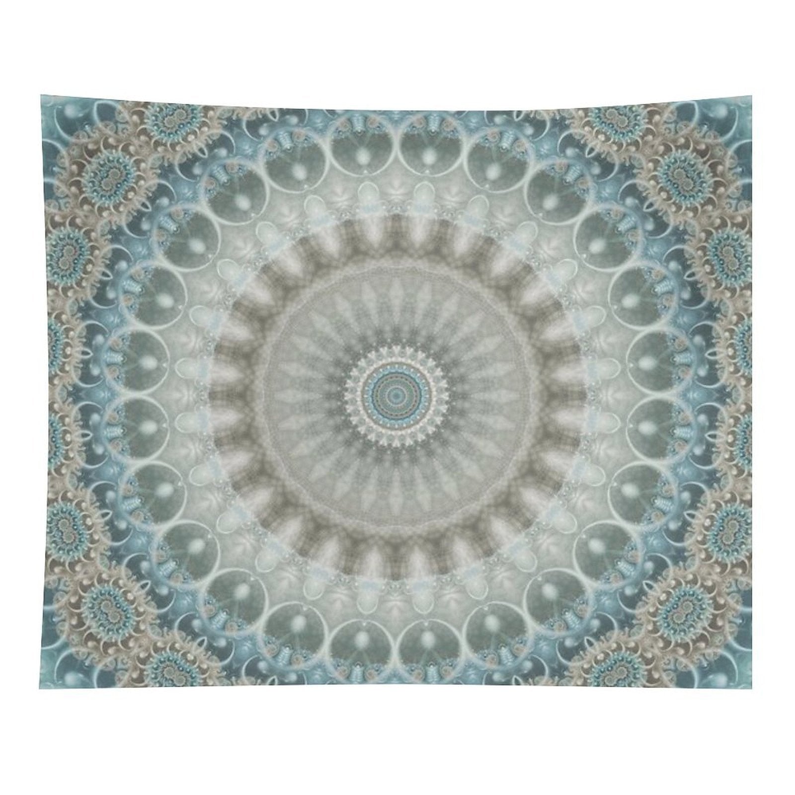 Dreamy Grey, Blue And Ivory Mandala Tapestry