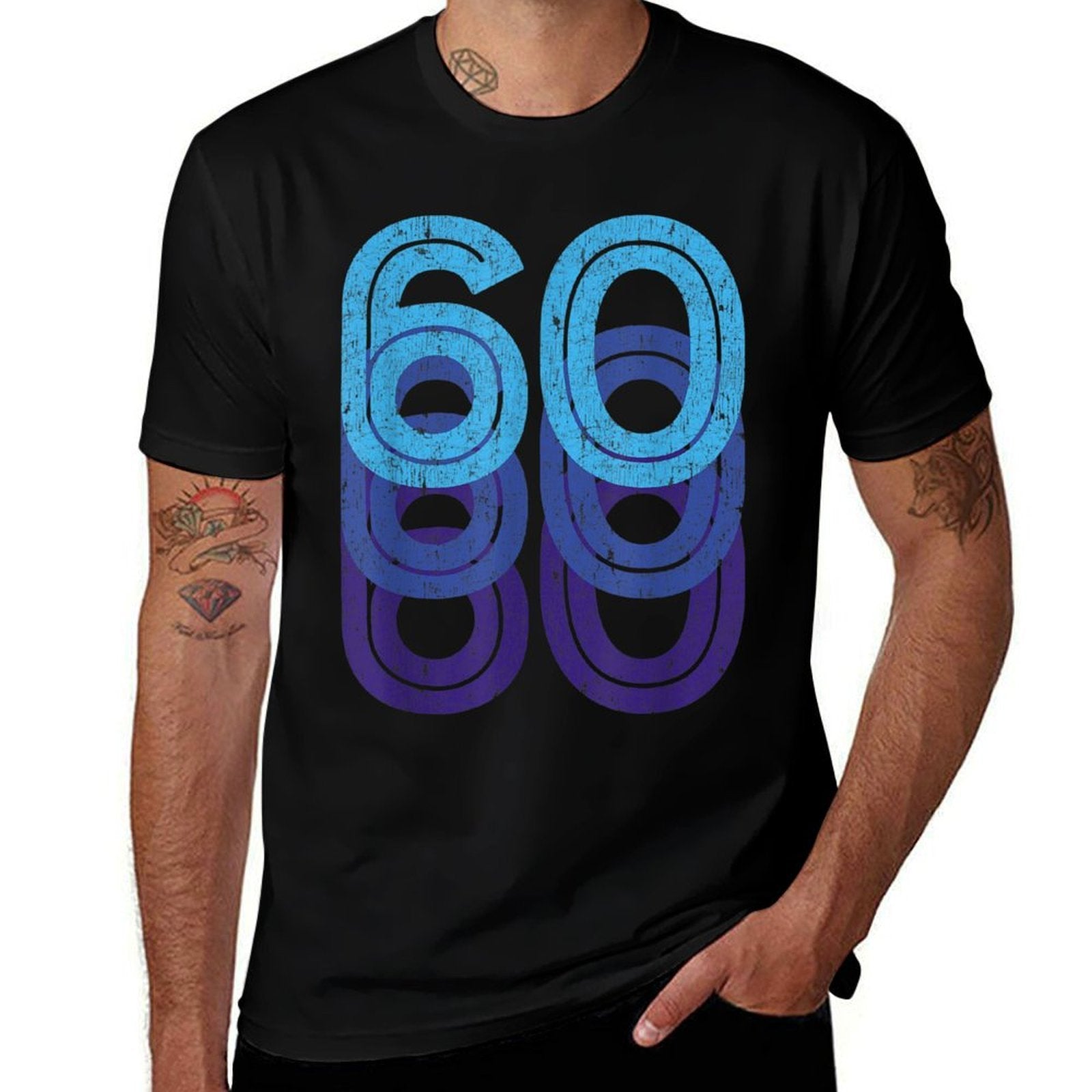 60 Lucky Number 60th Year Birthday Age Sports Team  Vintage-inspired T-Shirt
