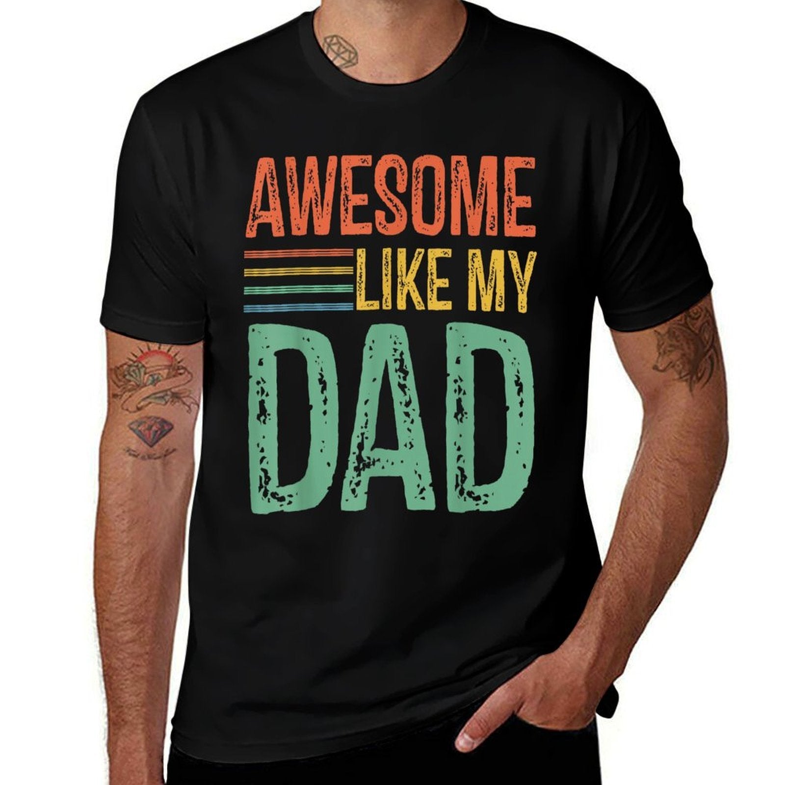 Awesome Like My Dad Kids Daughter Dad And Son Matching  Soft T-Shirt