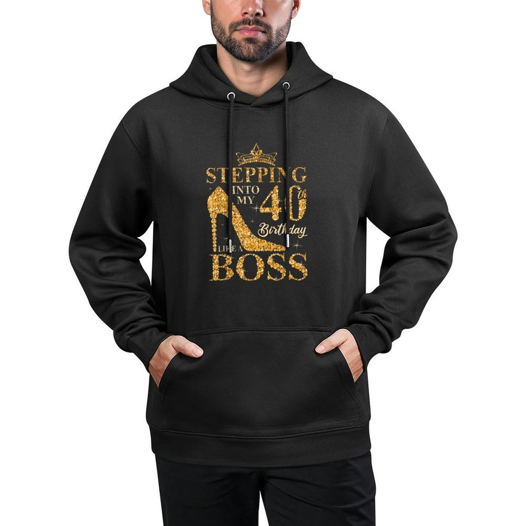 Stepping Into My 40th Birthday Like A Boss 40th B-Day Party Kangaroo Pocket Hoodie