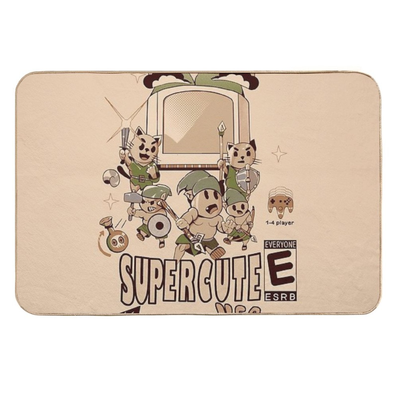 Super Cute N64 Warriors  Anti-Trip Bath Mat