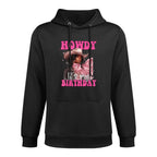 Howdy Its My Birthday Western Black Cowgirl African Women Kangaroo Pocket Hoodie