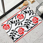 Ukrainian Traditional Embroidery of Roses  Multi-Purpose Bath Mat