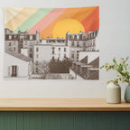 Rainbow Sky Above Paris Tapestry