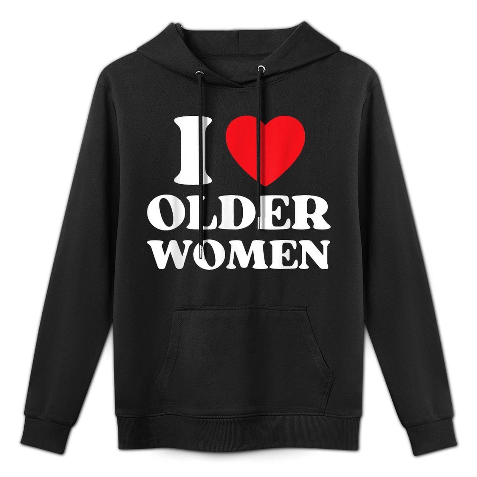 I Heart Older Women Red Heart I Love Older Women Funny Breathable Fabric Hoodie