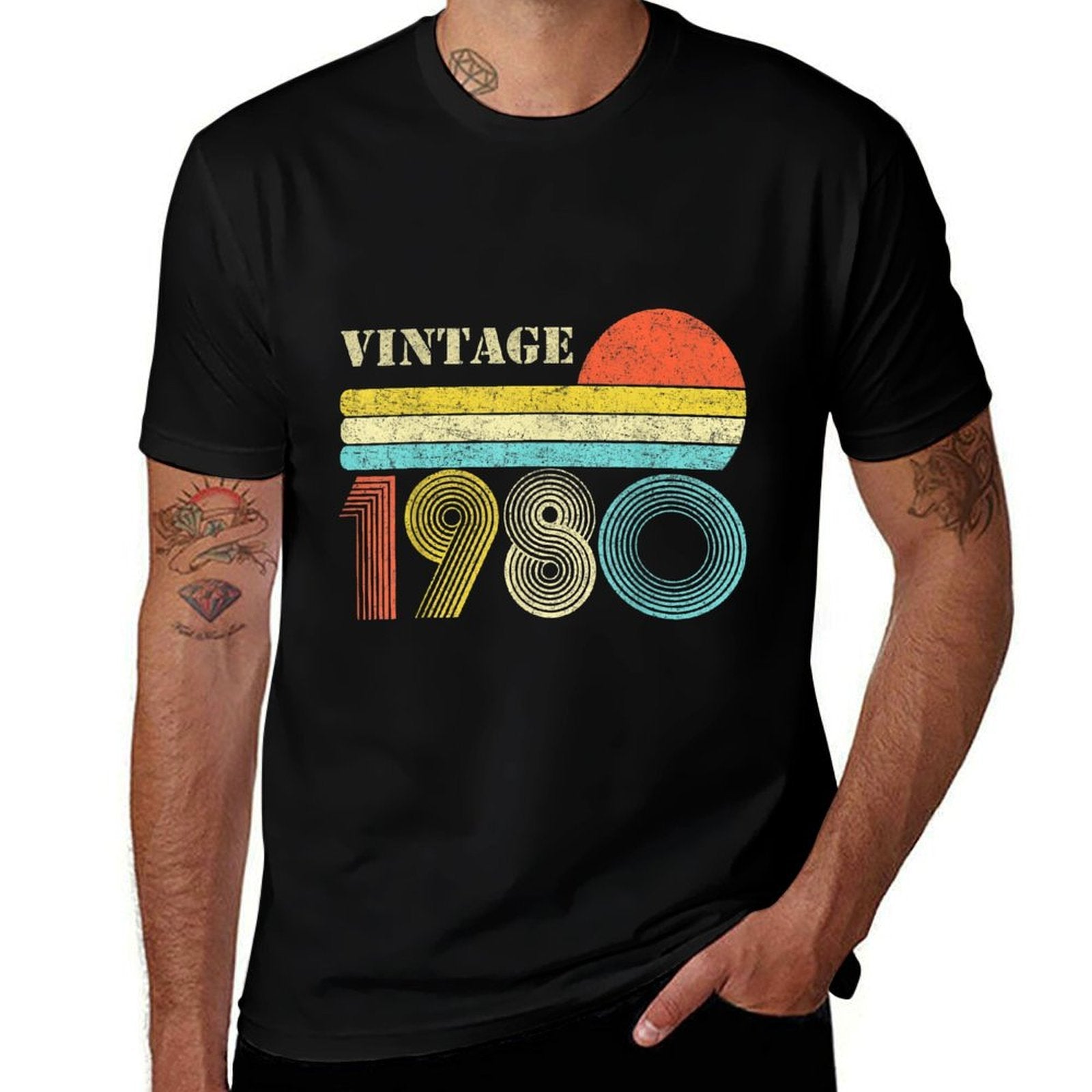 1980 40th Birthday Gift Vintage Retro Men Women 40 Years Old  Lightweight T-Shirt