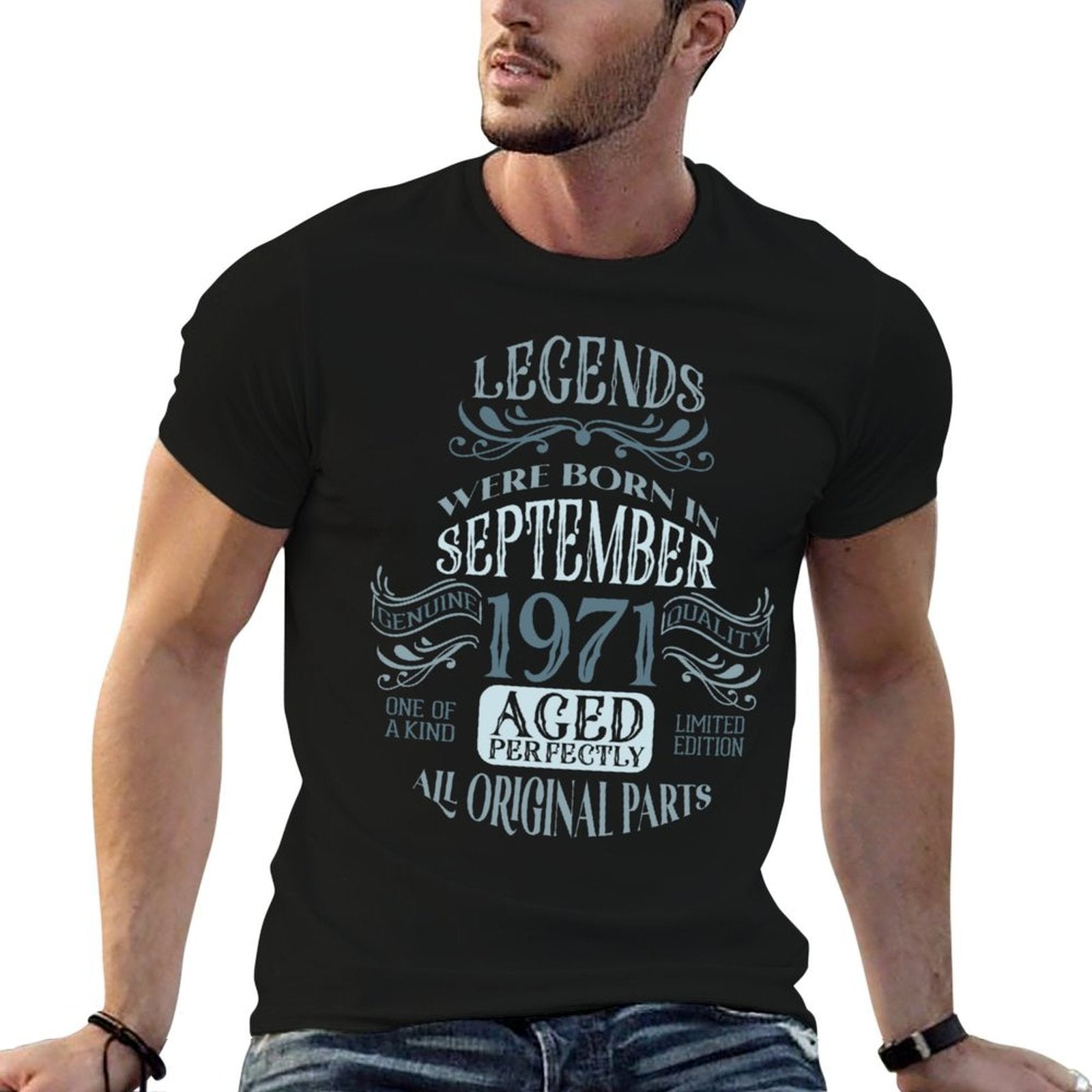 50Th Birthday Tshirts For Legends Born In September 1971  Easy-care T-Shirt
