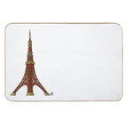 Tokyo Tower - Vintage Japanese Style  Easy Maintenance Bath Mat