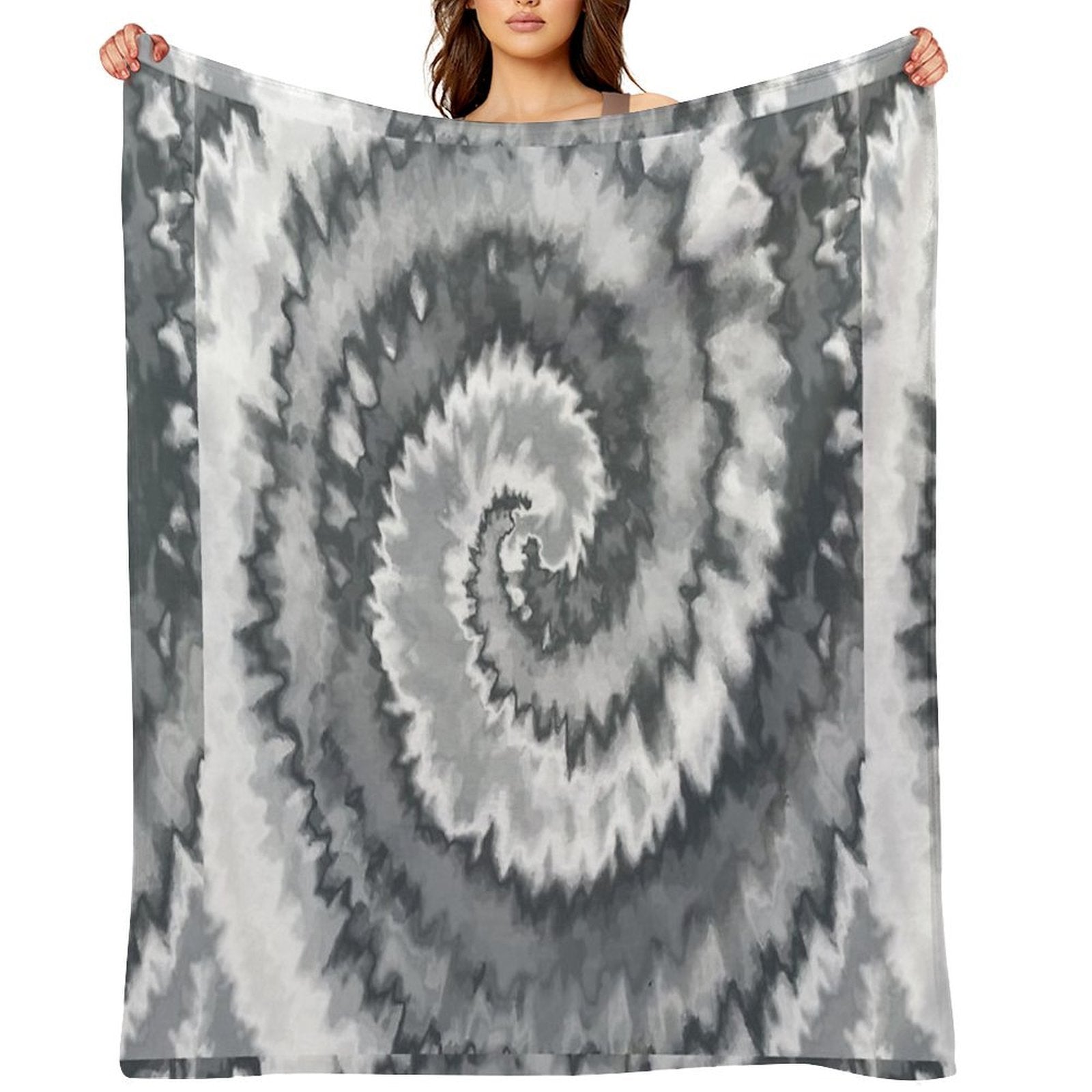 Colorful Swirl in Grey & White Shade Pattern 117 Lightweight Throw Blanket