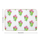 Watercolour Ladybugs in Pink Flowers Garden  Pet-Safe Bath Mat