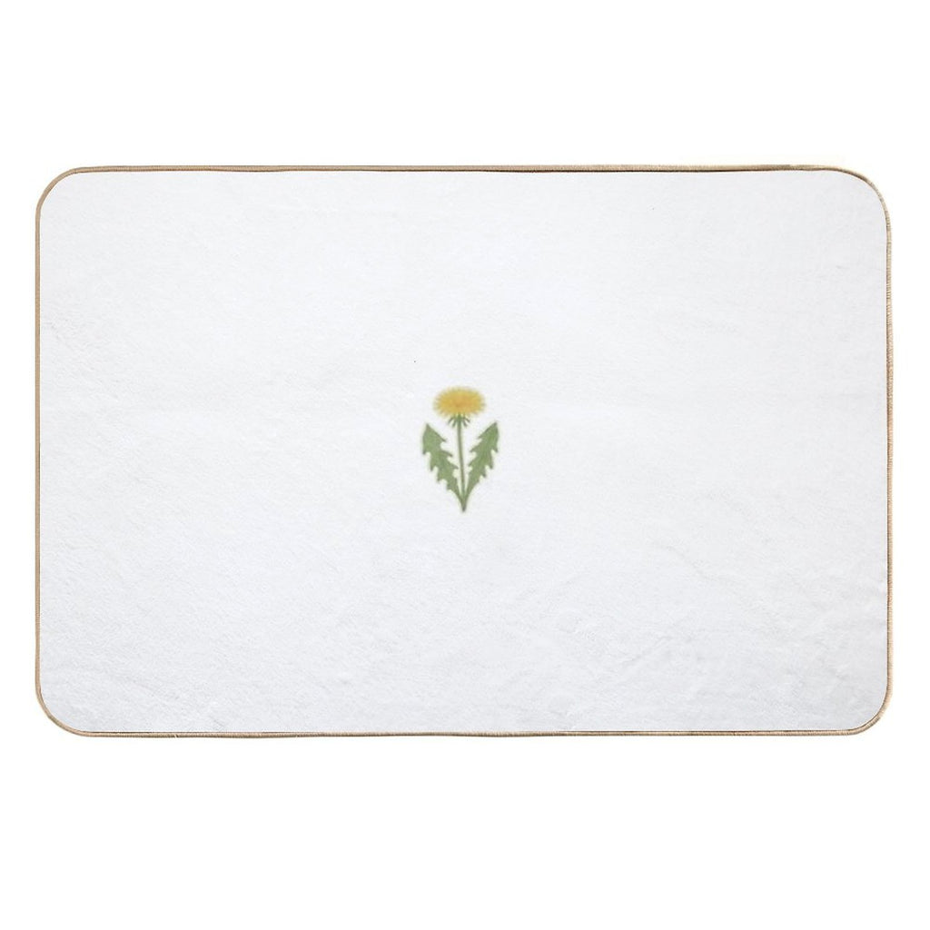 Dandelion Flower- Watercolor Style  Easy Maintenance Bath Mat