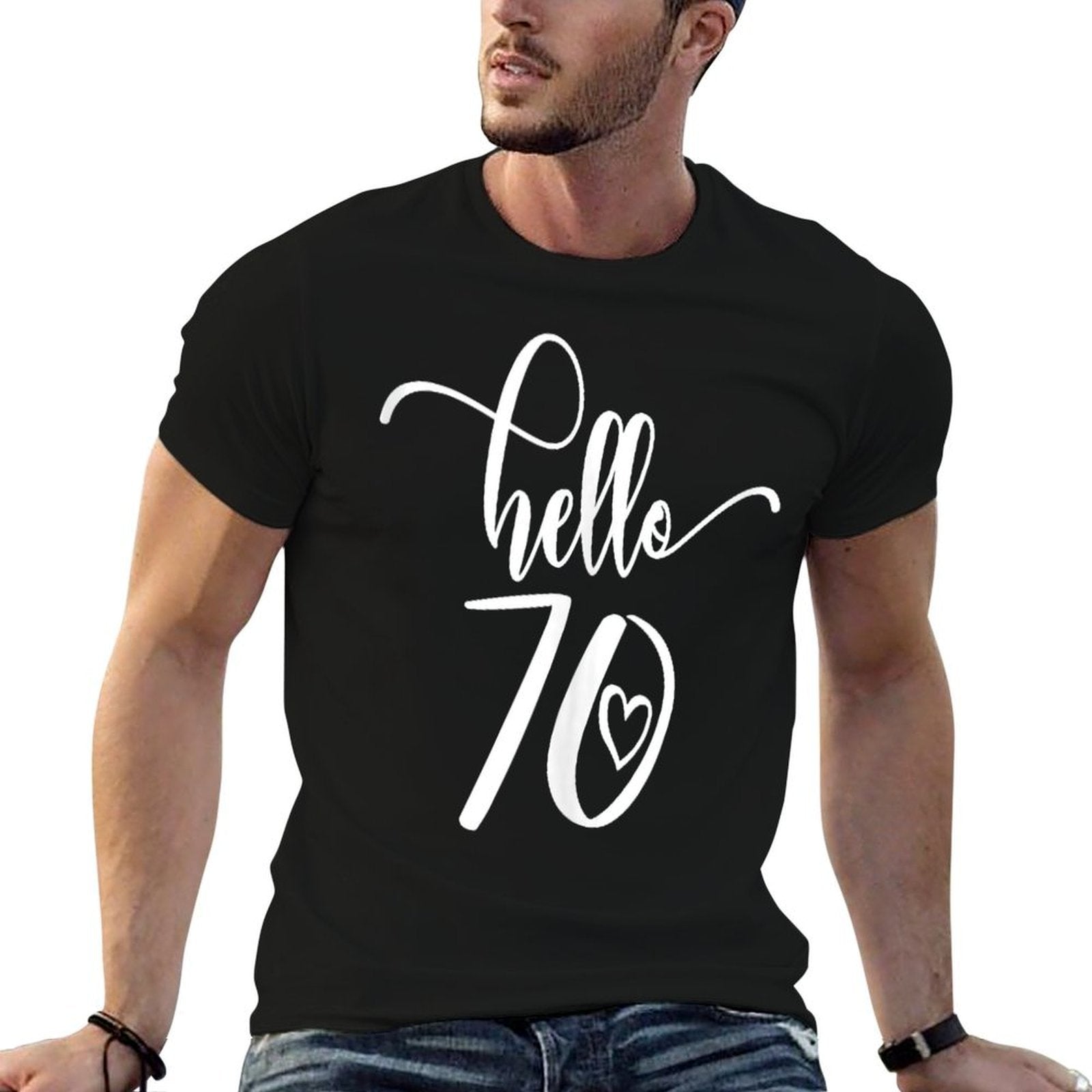 70th Birthday, For Women, Hello 70 Years Old Cute  Slim-fit Cut T-Shirt