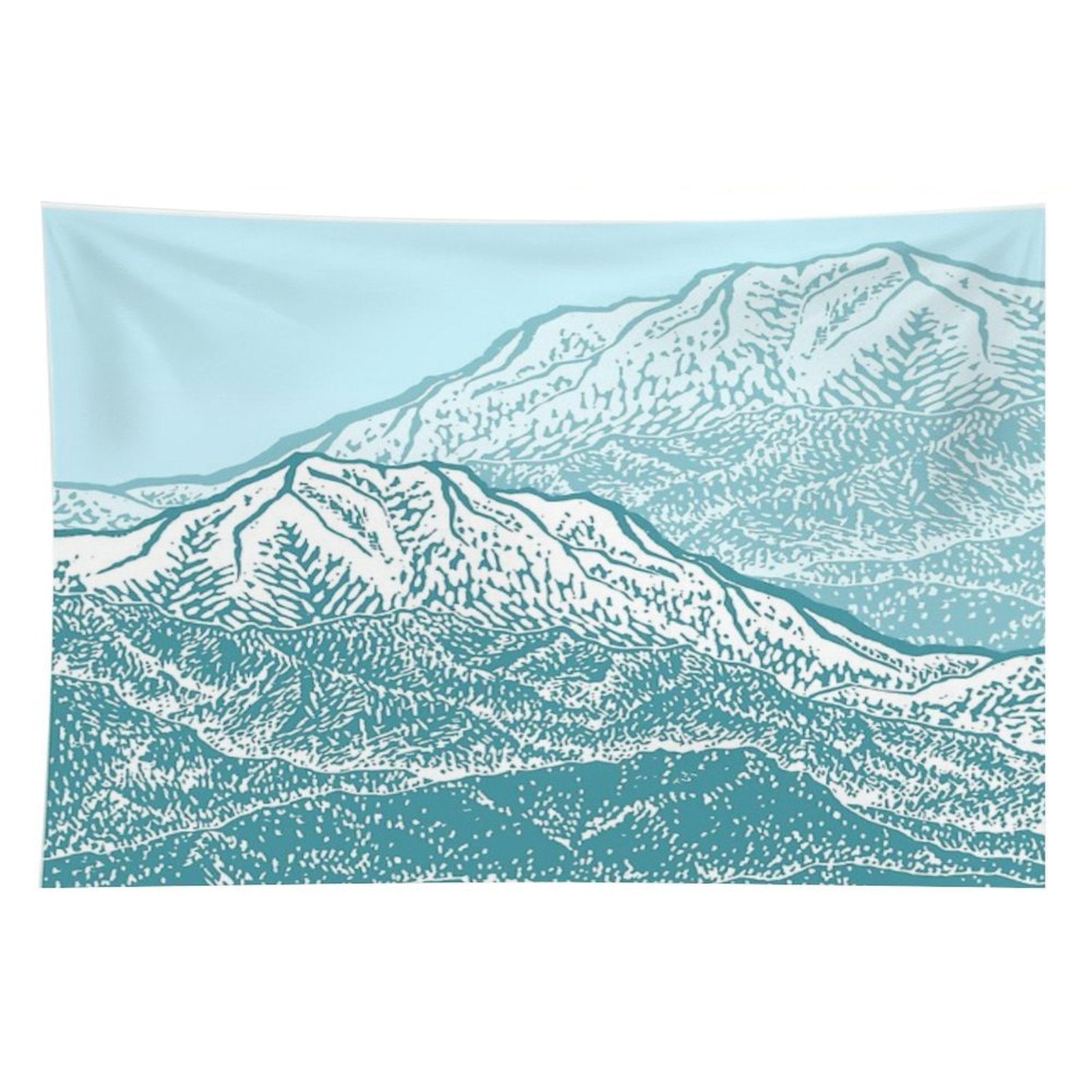 Distant Snow- 遠雪  Linocut Tapestry