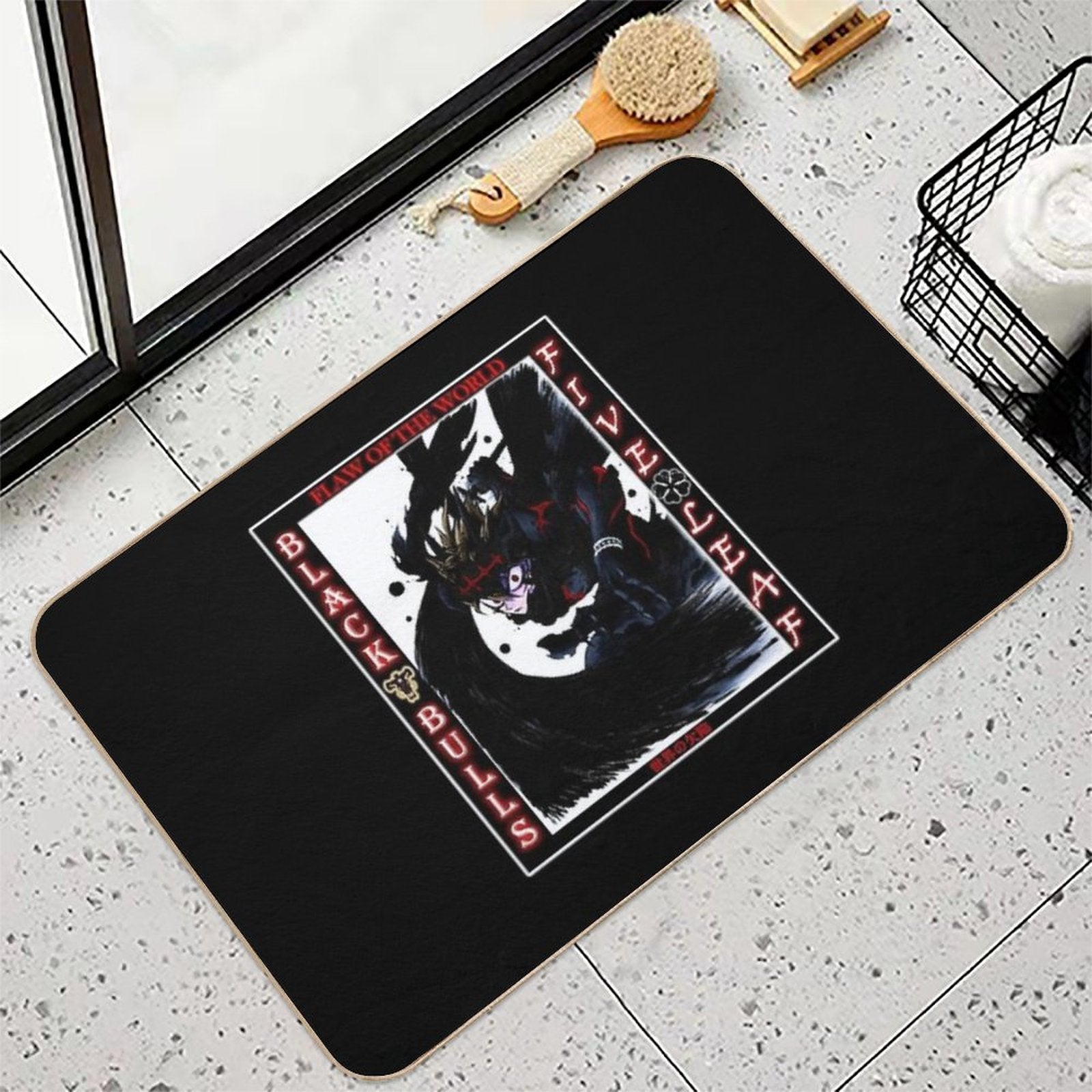 Asta Devil Union 4th Form (Black Clover)  Repositionable Bath Mat