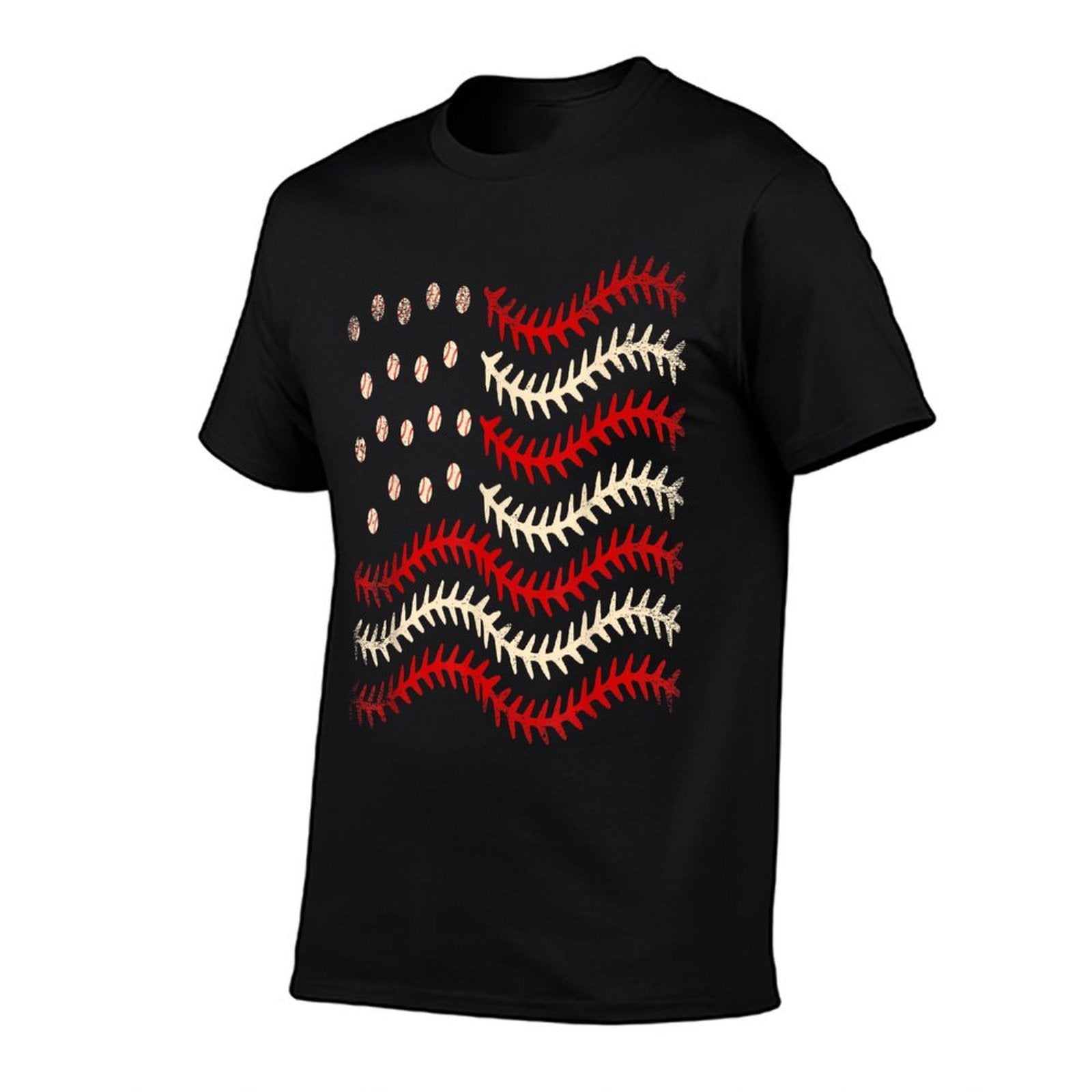 American Baseball Player Sports USA Fourth Of July  Cotton T-Shirt
